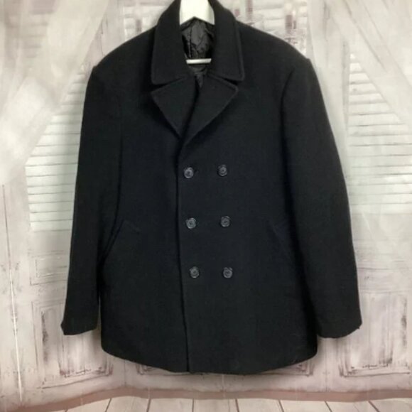 Lauren Ralph Lauren Wool Cashmere Blend Pea Coat 42R - Picture 1 of 12